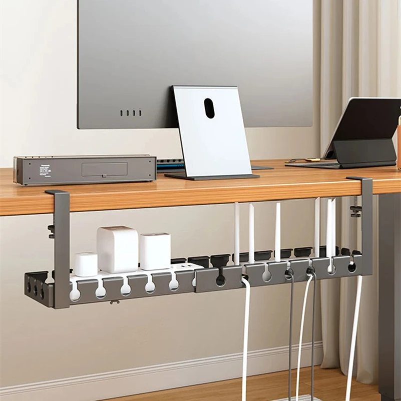 Desk Cable Organizer - Under Table Storage Rack No Punching