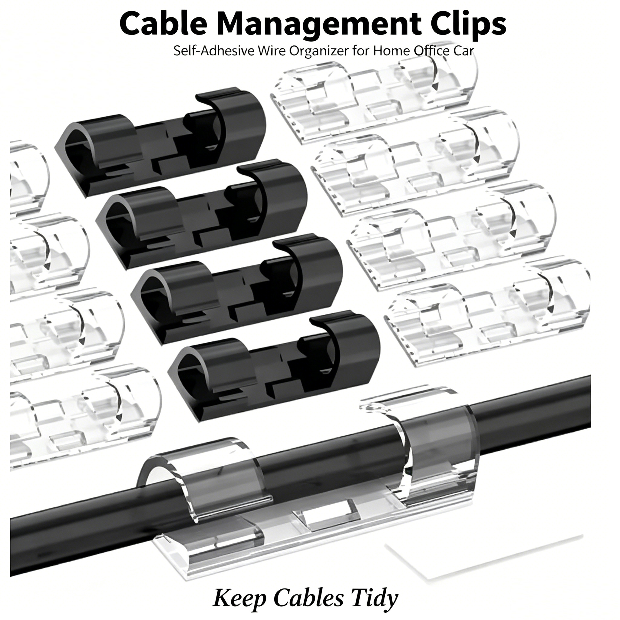 Desk Cable Organizer - Cable Organizer Clips Cable Management Desktop