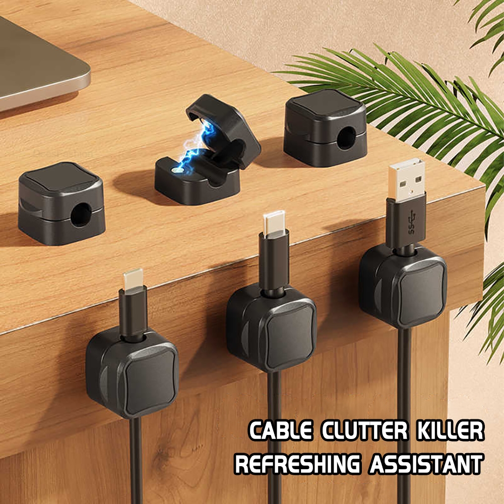 Desk Cable Organizer - 1/6/12pcs Magnetic Cable Clip Cable Holder