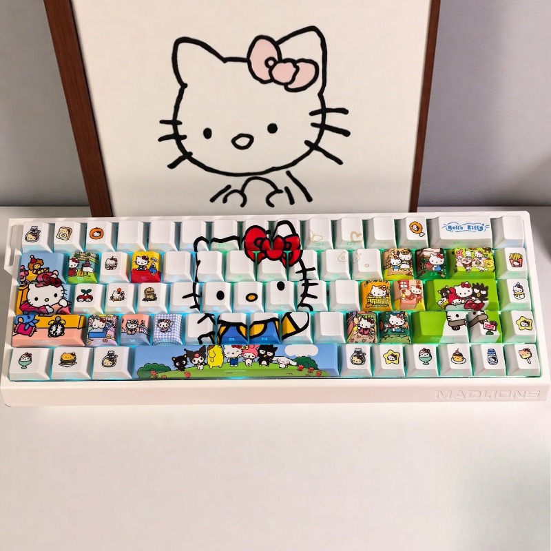 Custom Keycaps - Anime Sanrio Hello Kitty Keycaps Translucent