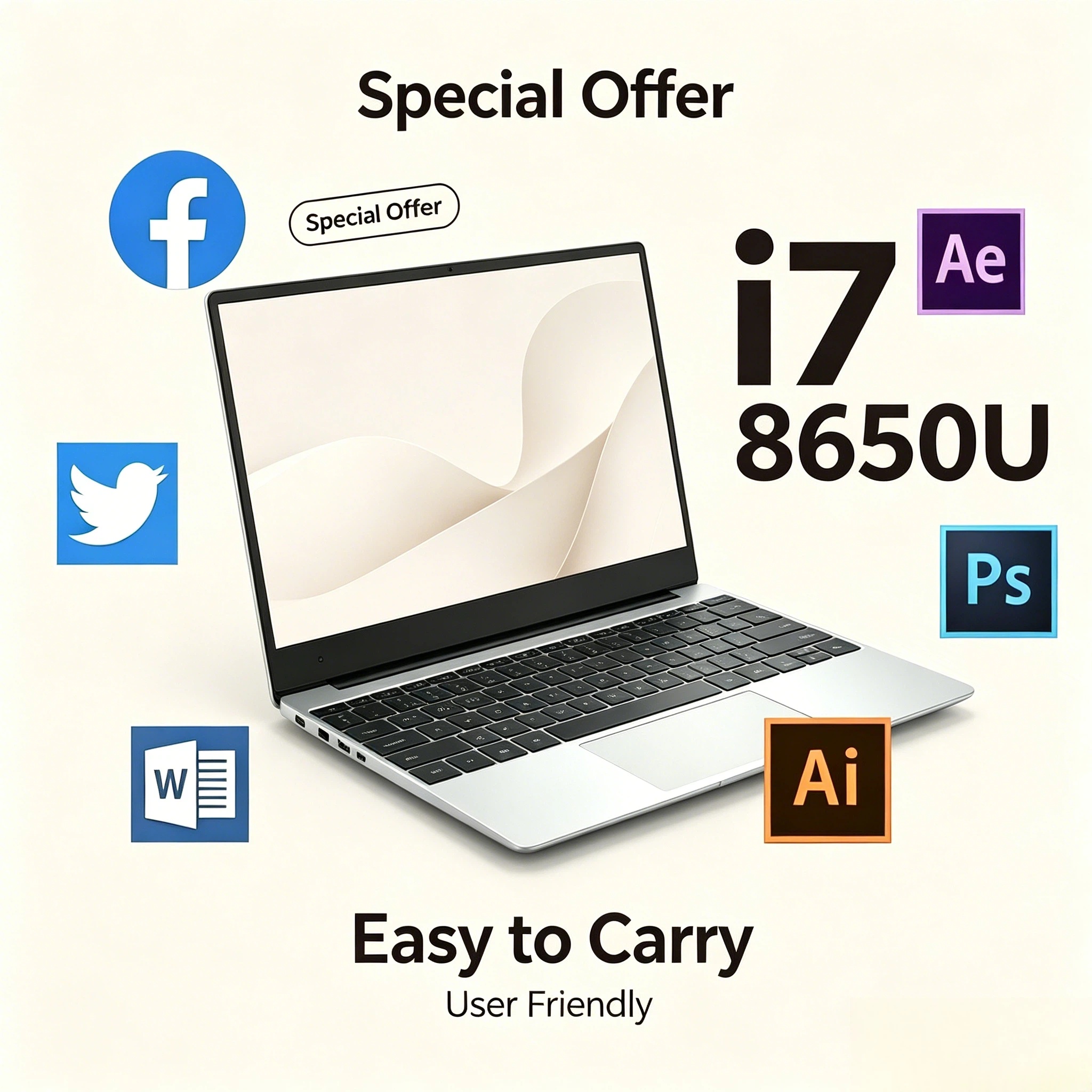 Pc Gaming Intel Core I7 - 14.1 Inch Gaming Laptop Ultra Slim