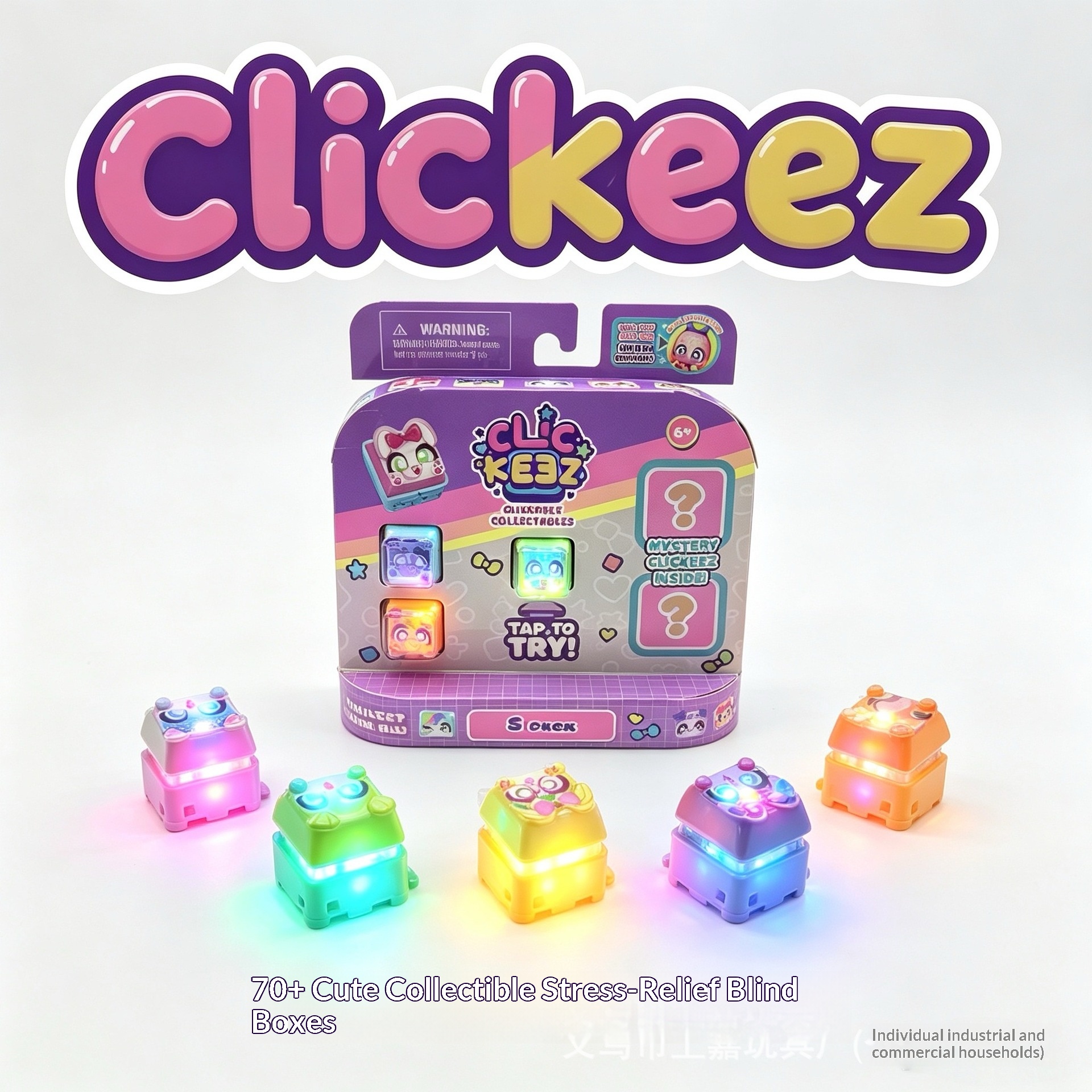 Mechanical Keyboard - Clickeez Fidget Keycap Keychain, Light Up