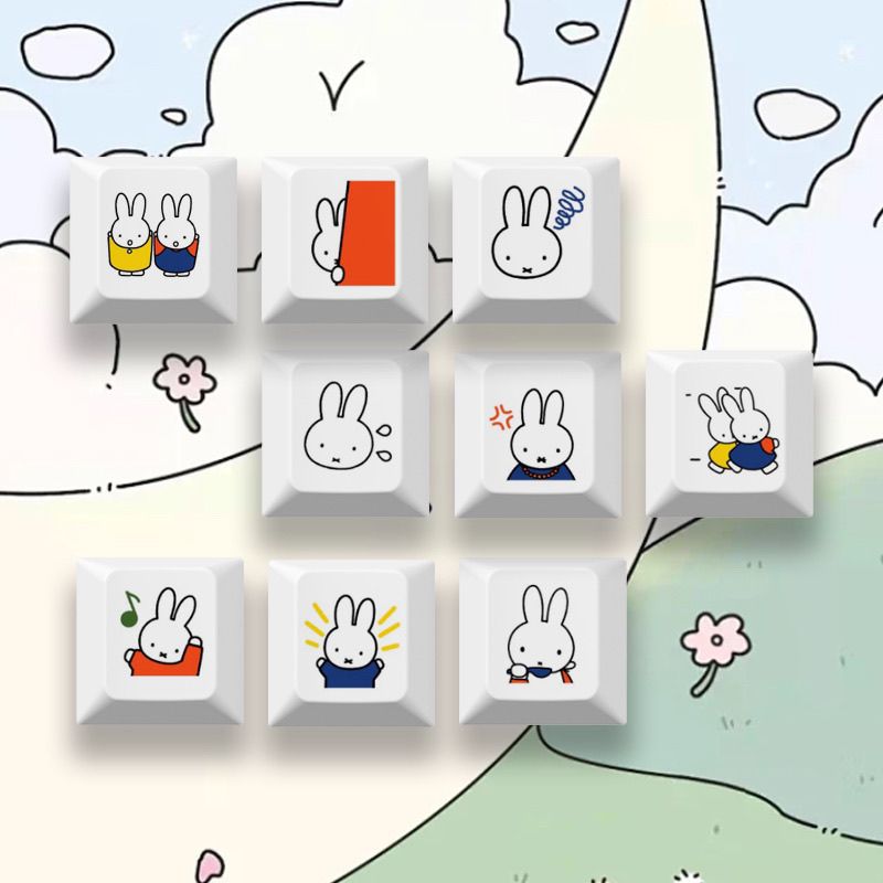New Miffy rabbit cartoon cute  - Mechanical Keyboard 评论和价格