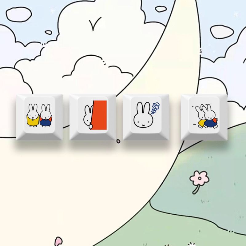 New Miffy rabbit cartoon cute  - Mechanical Keyboard 评论和价格