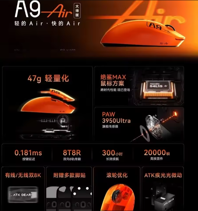 ATK A9 Air Ultimate Gaming Mou - Pc Gaming Custom 评论和价格