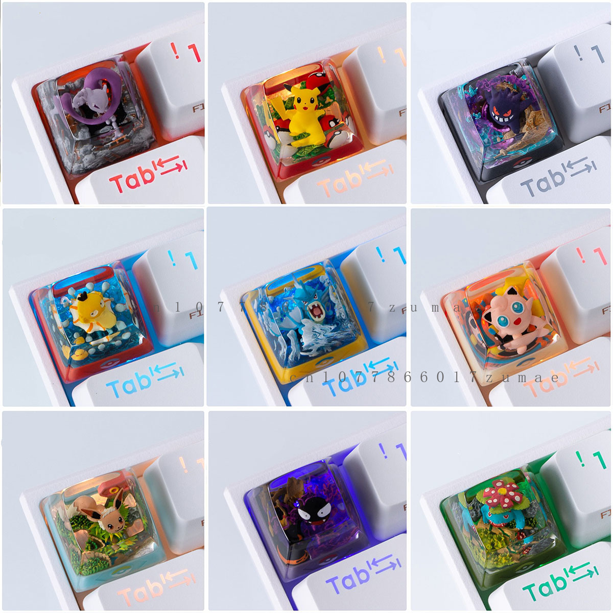 Pokemon Anime Keycaps Gengar P - Custom Keycaps 评论和价格