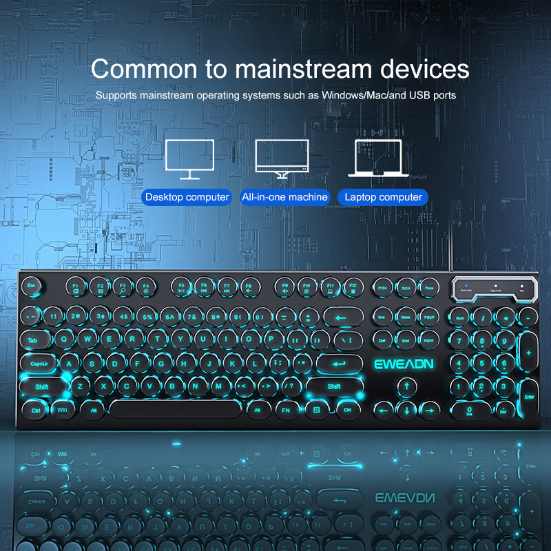EWEADN Typewriter Gaming Keybo - Mechanical Keyboard 评论和价格