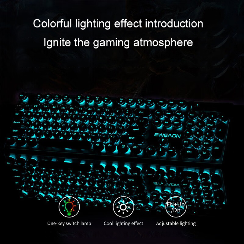 EWEADN Typewriter Gaming Keybo - Mechanical Keyboard 评论和价格