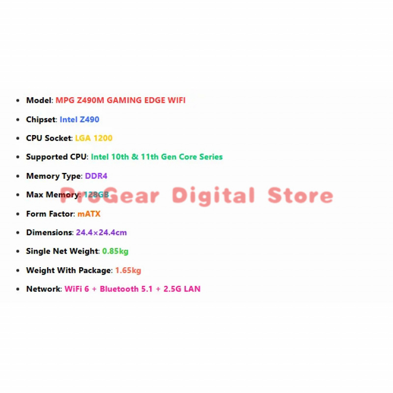 for MSI MPG Z490M GAMING EDGE  - Pc Gaming Msi 评论和价格