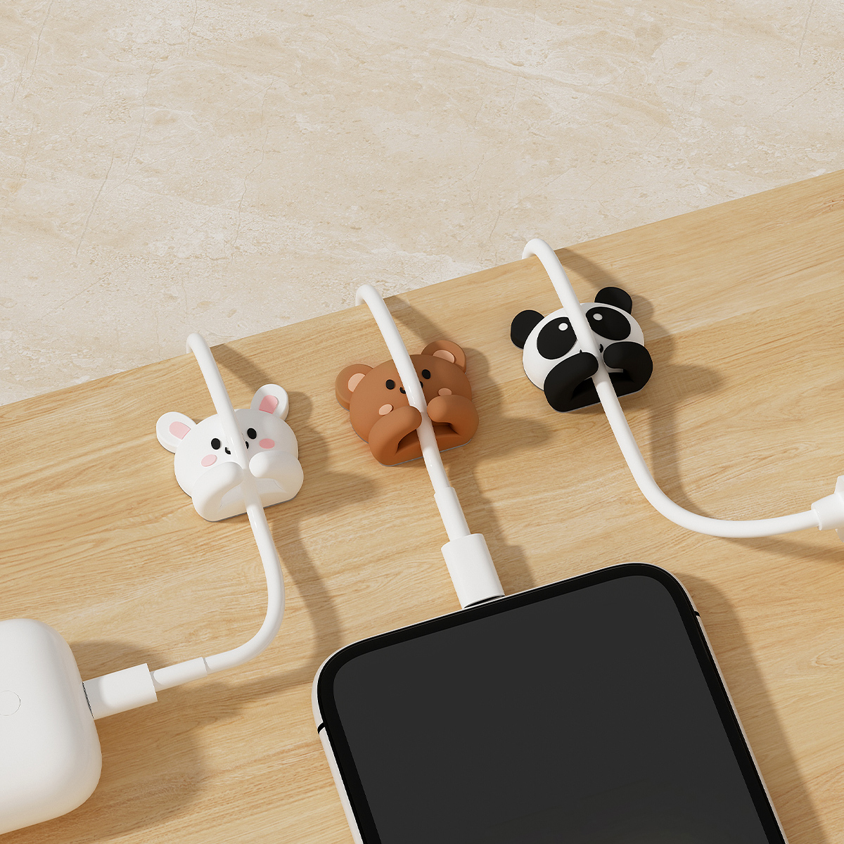 2/3pcs Cute Cartoon Desktop Ca - Desk Cable Organizer 评论和价格