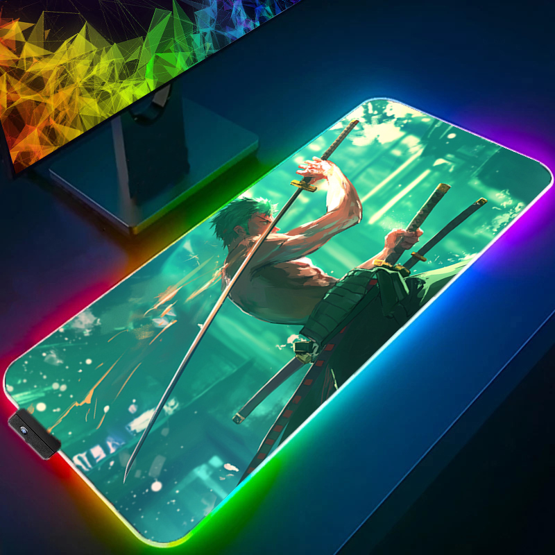 ONE PIECE Zoro Mouse Pad RGB G - Pc Gaming Keyboard 评论和价格