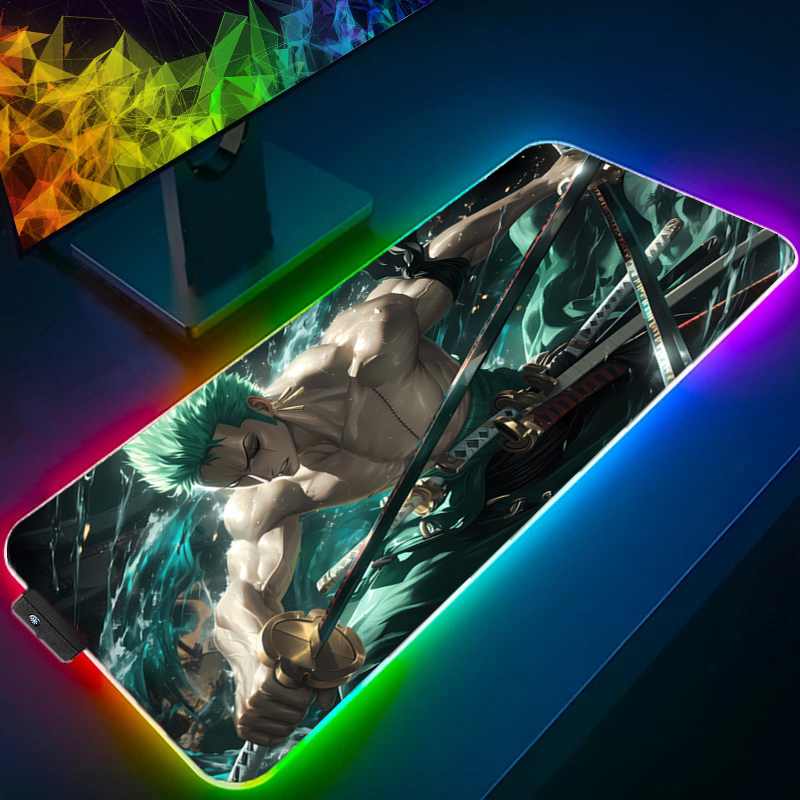 ONE PIECE Zoro Mouse Pad RGB G - Pc Gaming Keyboard 评论和价格