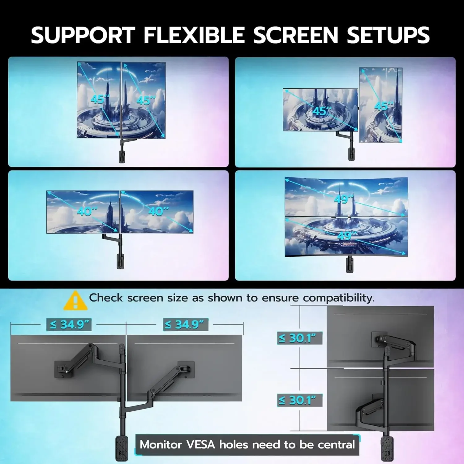 Dual Monitor Wall Mount for 17 - Dual Monitor Arm 评论和价格