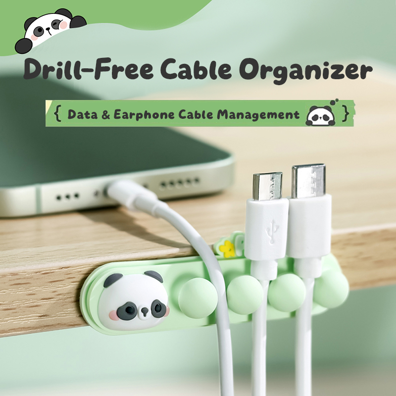 Cartoon Panda Cable Holder: Se - Desk Cable Organizer 评论和价格