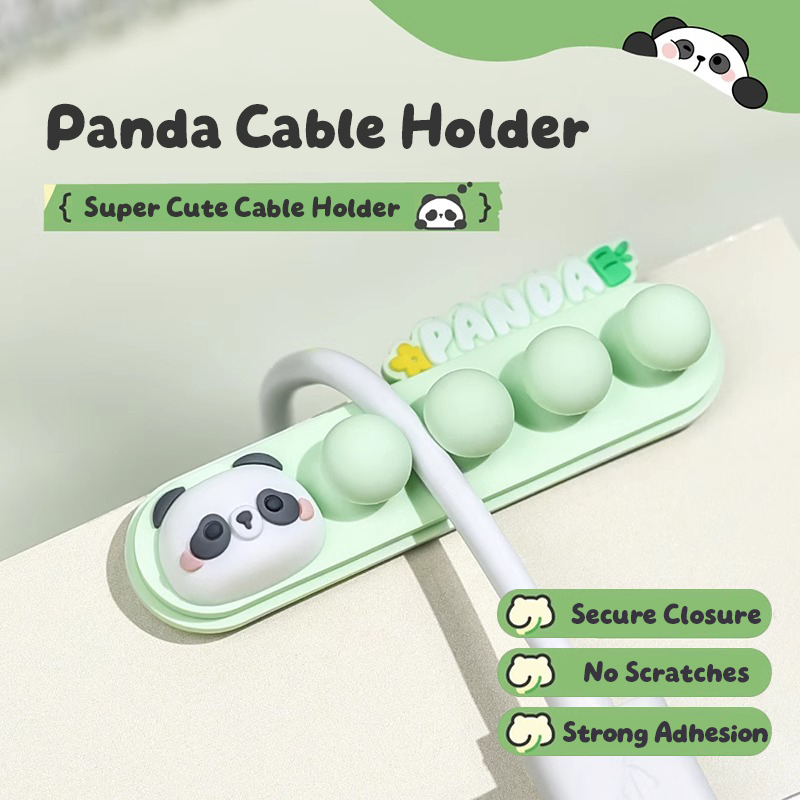 Cartoon Panda Cable Holder: Se - Desk Cable Organizer 评论和价格