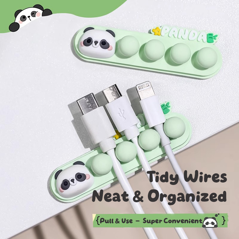 Cartoon Panda Cable Holder: Se - Desk Cable Organizer 评论和价格