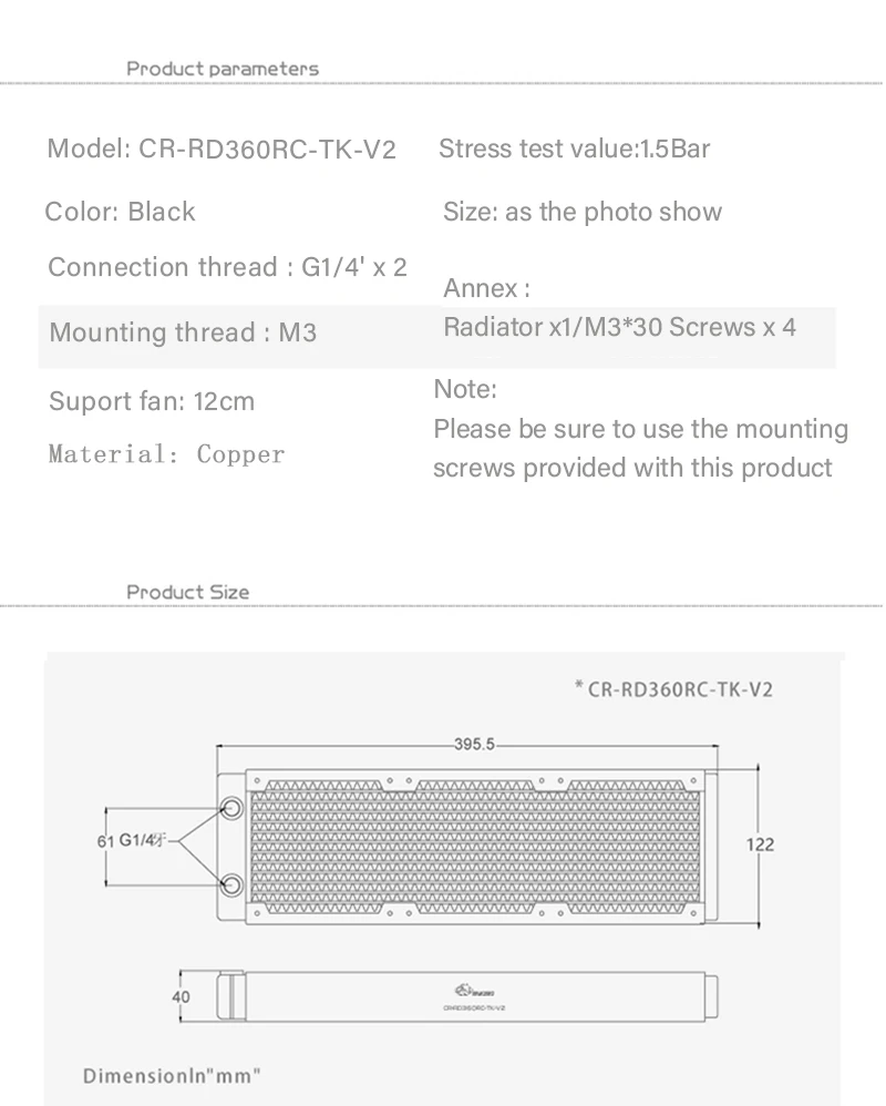 BYKSKI 360mm/480mm Copper Radi - Pc Gaming Liquid Cooling 评论和价格