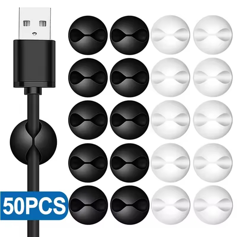 5/50Pcs Desktop Wall Cable Cli - Desk Cable Organizer 评论和价格