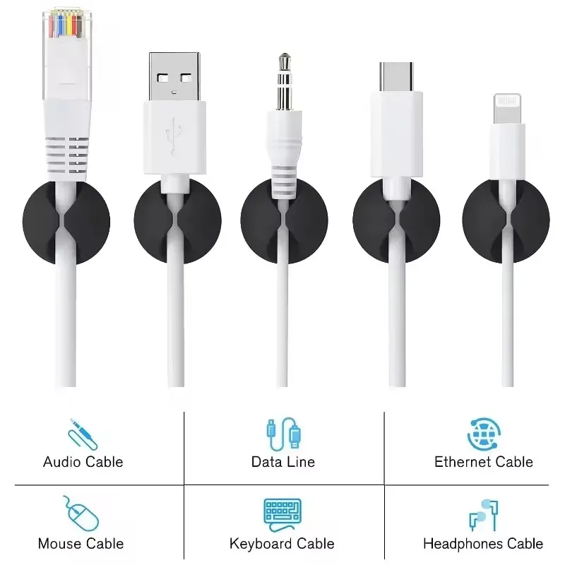 5/50Pcs Desktop Wall Cable Cli - Desk Cable Organizer 评论和价格