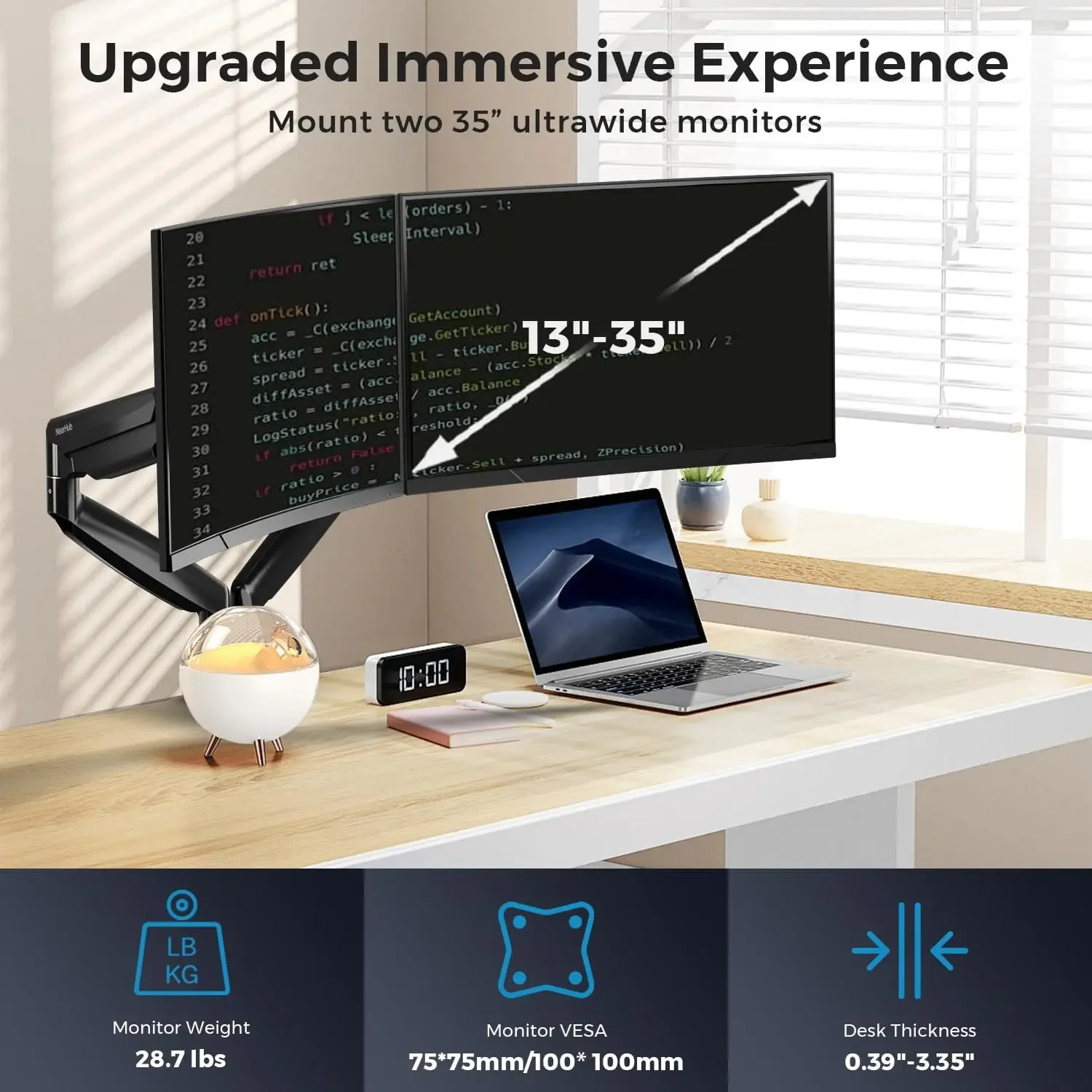 Curved Monitor Mount Dual Moni - Dual Monitor Arm 评论和价格